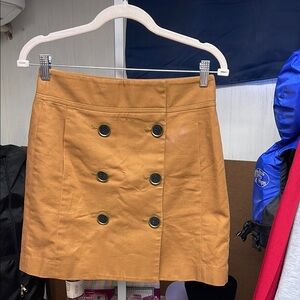 Loft Stylish Tan Skirt with Button Detail